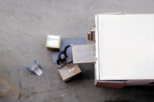 Removal truck ready for loading boxes and furniture in Uxbridge