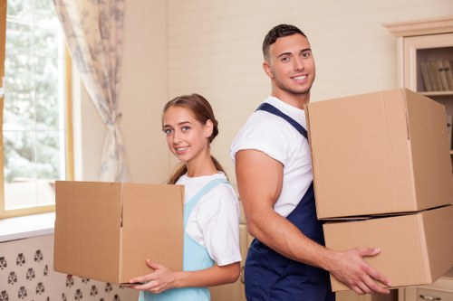 Household furniture being moved during a Uxbridge removals job
