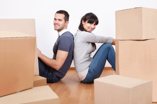 Local Uxbridge flat move with boxes and furniture ready for transport