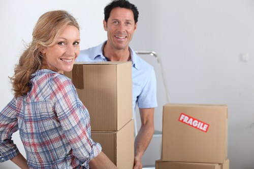 Packing and labelling items for an office move in Uxbridge